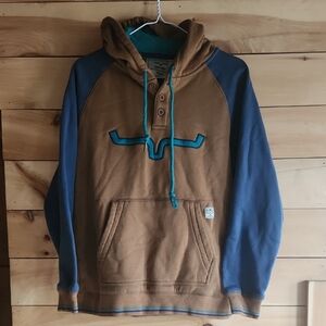 Kimes Ranch Tan and Blue Pullover Hoodie